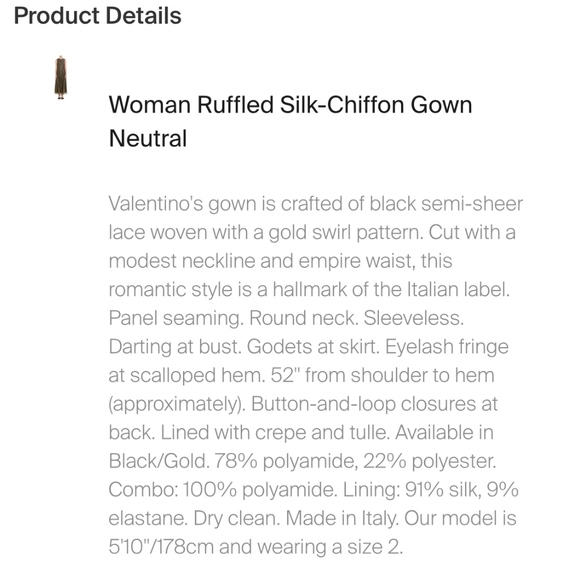 Valentino Ruffled Silk-Chiffon Lace Dress Neutral - Picture 3 of 8